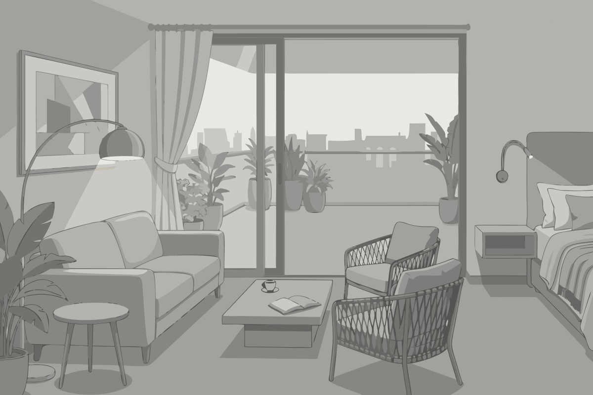 Apartamento con vistas al jardín